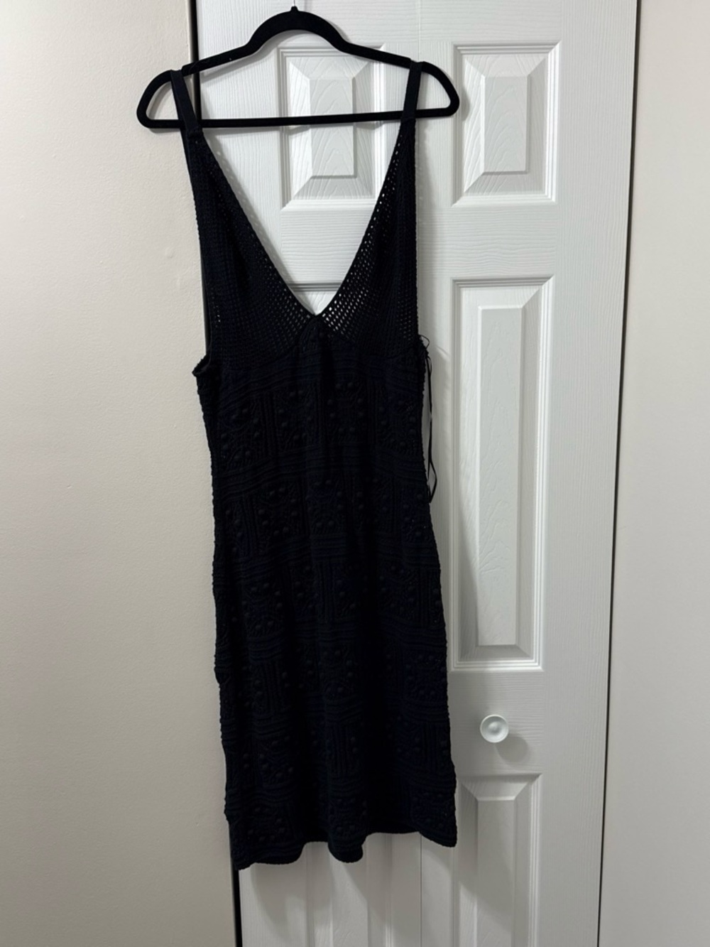 Anthropologie Black Crochet V-Neck Women's Dress